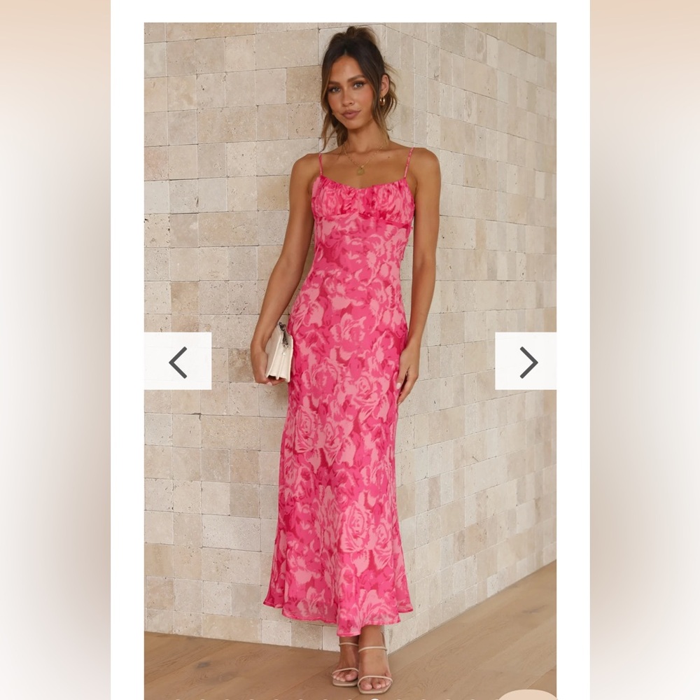 Margie Midi Dress - Pink Floral - Billy J